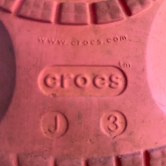 Crocs Kids Pink Clogs with Unicorn Design Size 3 - Picture 3 of 3